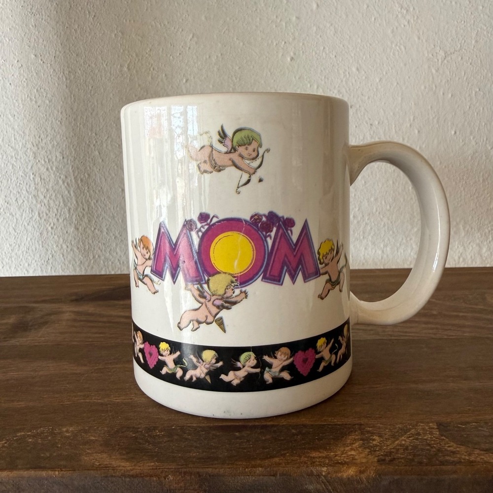 Vintage Four Seasons Collection MOM Cherub Coffee Mug Mother's Day‎ Cup